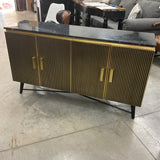 Homestock Electric Elegance Black & Gold 4 Door Console