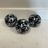 Set of 3 Black & White Decorative Spheres