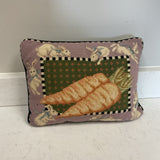 Carrot Needlepoint Pillow