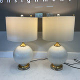 Pair of Johnathan Y Lucette Glass Lamps