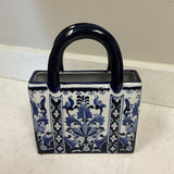 Cobalt Blue and White Porcelain Purse