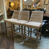 Set of 3 Kubu Rattan Counter Stools