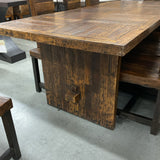 Rustic Reclaimed Wood Table with 8 Chairs