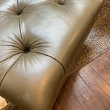Ethan Allen Leather Ottoman (As Is)