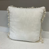 White Fringe Euro Throw Pillow