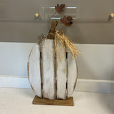 Wood Pumpkin on Stand