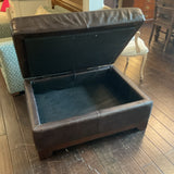 Haverty's  Leather Storage Ottoman As Is