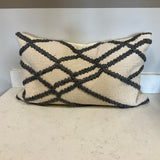 Pottery Barn Gray and White Lumbar Pillow