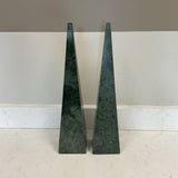 Pair of Green Marble Obelisks