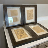 Set of 4 Antique Rug Framed Sketches