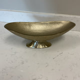 Gold Oblong Bowl on Stand