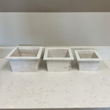 Set of 3 Square White Planters