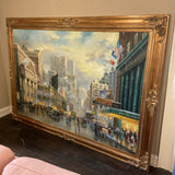 New York Seventh Avenue Framed Oil