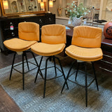 Set of 3 Orange Barstools ( as is)