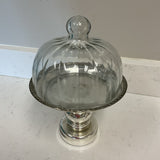 Small Glass Dome on Silver Stand