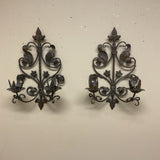 Pair of Ornate Metal Wall Sconces