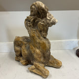 Decorative Mythical Sandstone Horse Statue As Is