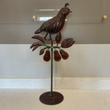Metal Partridge in Stand