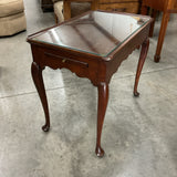 Queen Anne End Table with Glass