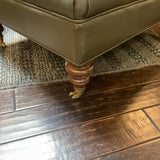 Ethan Allen Leather Ottoman (As Is)