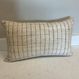 Cream Striped Lumbar Pillow