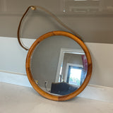 Round Mirror with Leather Strap