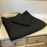 Full/Queen Black Coverlet W/ 2 Shams