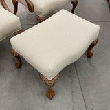 Pair of Cream Chairs with Ottoman