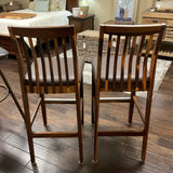 Pair of Exotic Wood Bar Stools