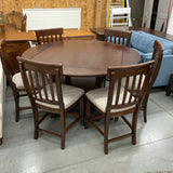 Wood Pub Table w/ 6 Chairs & Magnetic Pads