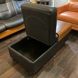 Ekorness Stressless Buckingham High-Back Reclining Sofa and Storage Ottoman