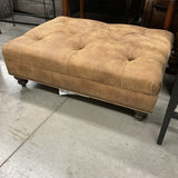 Ethan Allen Leather Tufted Ottoman