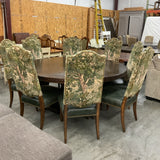 Ambella Castilian 74" Table with 8 Leather Seat Chairs