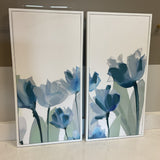 Set of 2 Blue Tulips Framed Canvases
