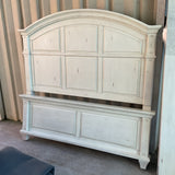Distressed White Queen Bed