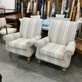 Pair of Ethan Allen Striped Chairs