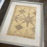 Set of 4 Antique Rug Framed Sketches