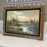 Mountain Cabin Oil by H. Ross