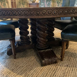 Ambella Castilian 74" Table with 8 Leather Seat Chairs