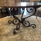 48" Copper Table with Metal Base