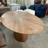 Oval Wood Pedestal Dining Table