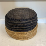 Round Braided Jute Poof