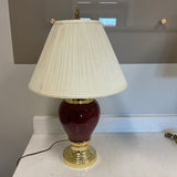 Burgundy and Gold Lamp