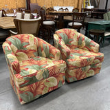 Pair of Botanical Swivel Chairs FIRM