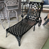 Cast Aluminum Chaise Lounge with Cushion