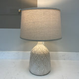White and Tan Ceramic Lamp