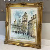 London Street Scene Framed Canvas