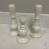 Set of 3 White Candleholders