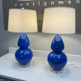 Pair of Blue Lamps