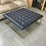 Navy Tufted Ottoman